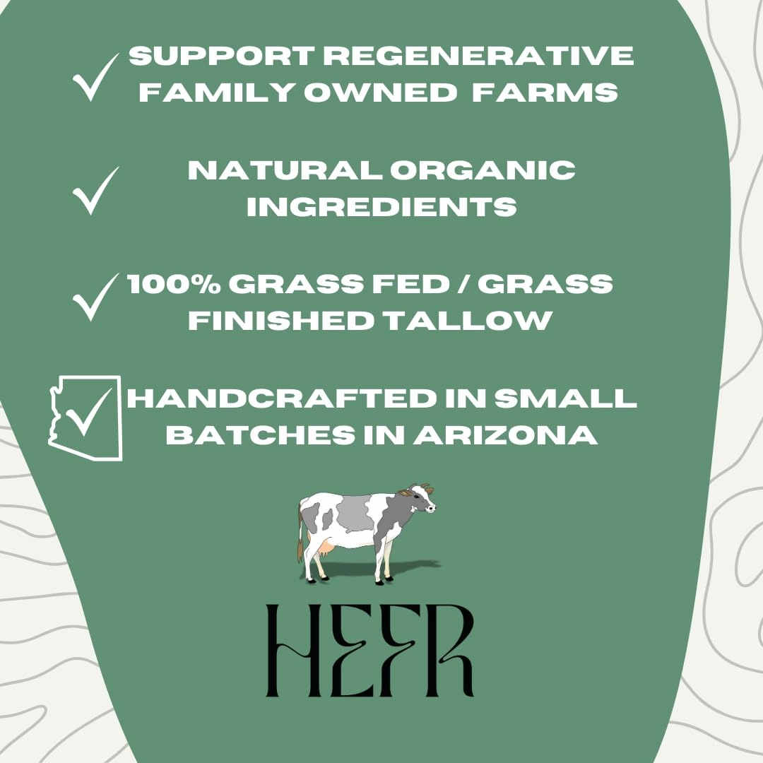 100% Grass Fed Beef Tallow for Skin Care, All-Natural Face and Body Whipped Beef Tallow Moisturizer, Organic Beef Tallow Moisturizer for Skin, Face and Body Lotion - (Unscented) 4 oz