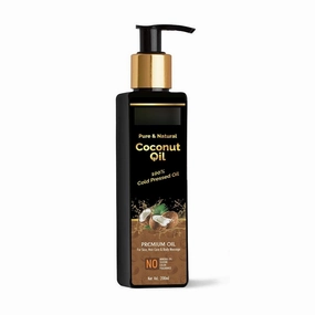 100% Natural Extra Virgin Coconut Oil | Unrefined Cold Pressed Plant Based Oil for Hair & Skin Care Oil (200ml)