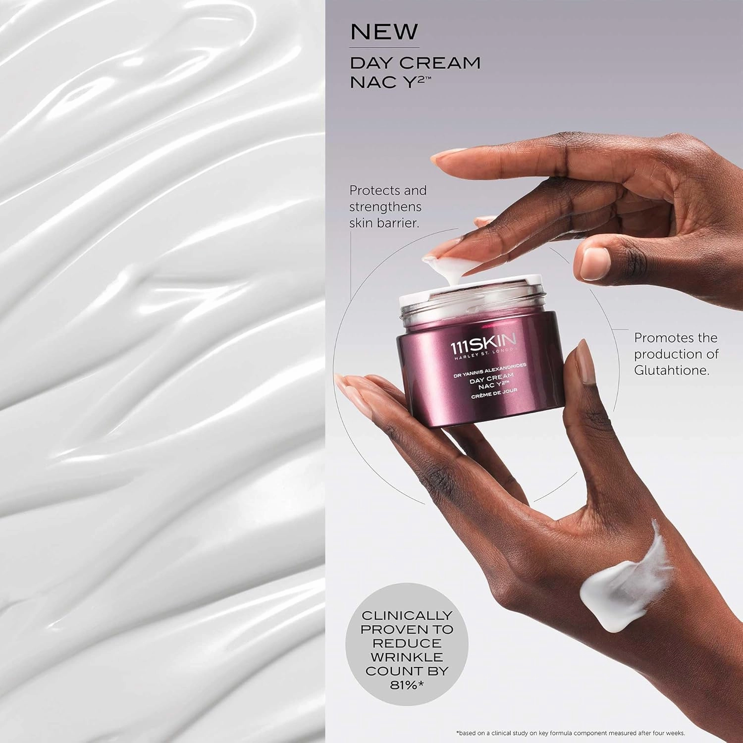 111SKIN Repair Day Cream Light NAC Y2 – Lightweight Hydrating Moisturizer with Hyaluronic Acid – Reduces Redness & Fine Lines – Firming Face Cream for Smooth, Radiant Skin, 1.69 fl oz