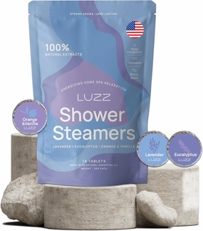 18 Pack LUZZ Shower Steamers Aromatherapy (Eucalyptus, Lavender and Orange&Vanilla) - Shower Tablets for Luxury Self Care and Stress Relief - Relaxation small gifts, birthday gifts