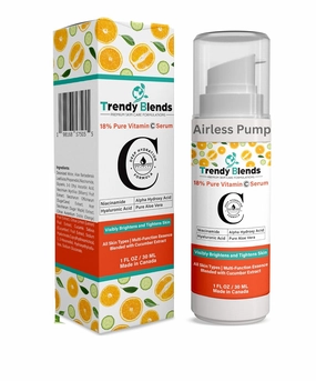 18% Pure Vitamin C For Face Serum | Hyaluronic Acid | Niacinamides | Even Skin Tone Moisturizer | Smooths Fine Lines with Deep Hydrating Formula 1Fl Oz