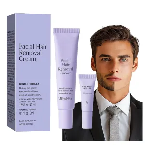 2025 New Medicpure Facial Hair Removal Cream   FREE Calming Serum Set - 100% No Risk of Cuts, Gentle Hair Removal Cream for Face and Body, Safe for Sensitive Skin (2Set)
