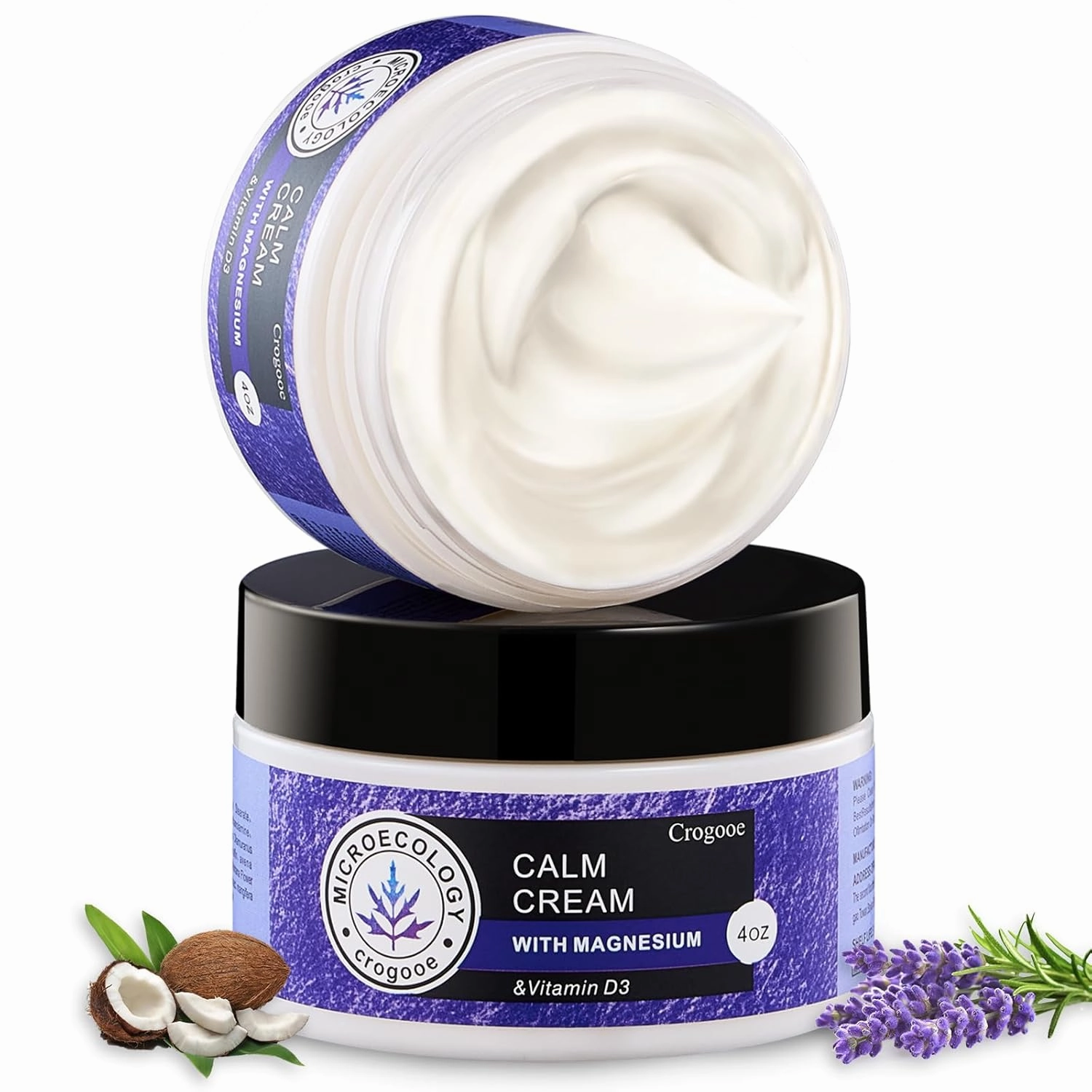 2025 Updated Magnesium Cream for Sleep: Nighttime Magnesium Lotion, Deep Hydration, Skin Care for Kid, Men, Women (Lavender)，2PC