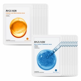 20 Face Mask Sheets Firming, Moisturizing, Soothing and Calming Face Sheet Masks Gift Set for Skincare