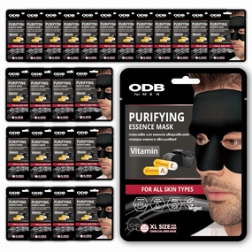 24PK Charcoal Facial Sheet Mask for Bearded Men - Purifying Vitamin Facial Mask Mens Skin Care Sheet Masks for Face Mens Skin Care Kit Bulk Face Masks Skincare