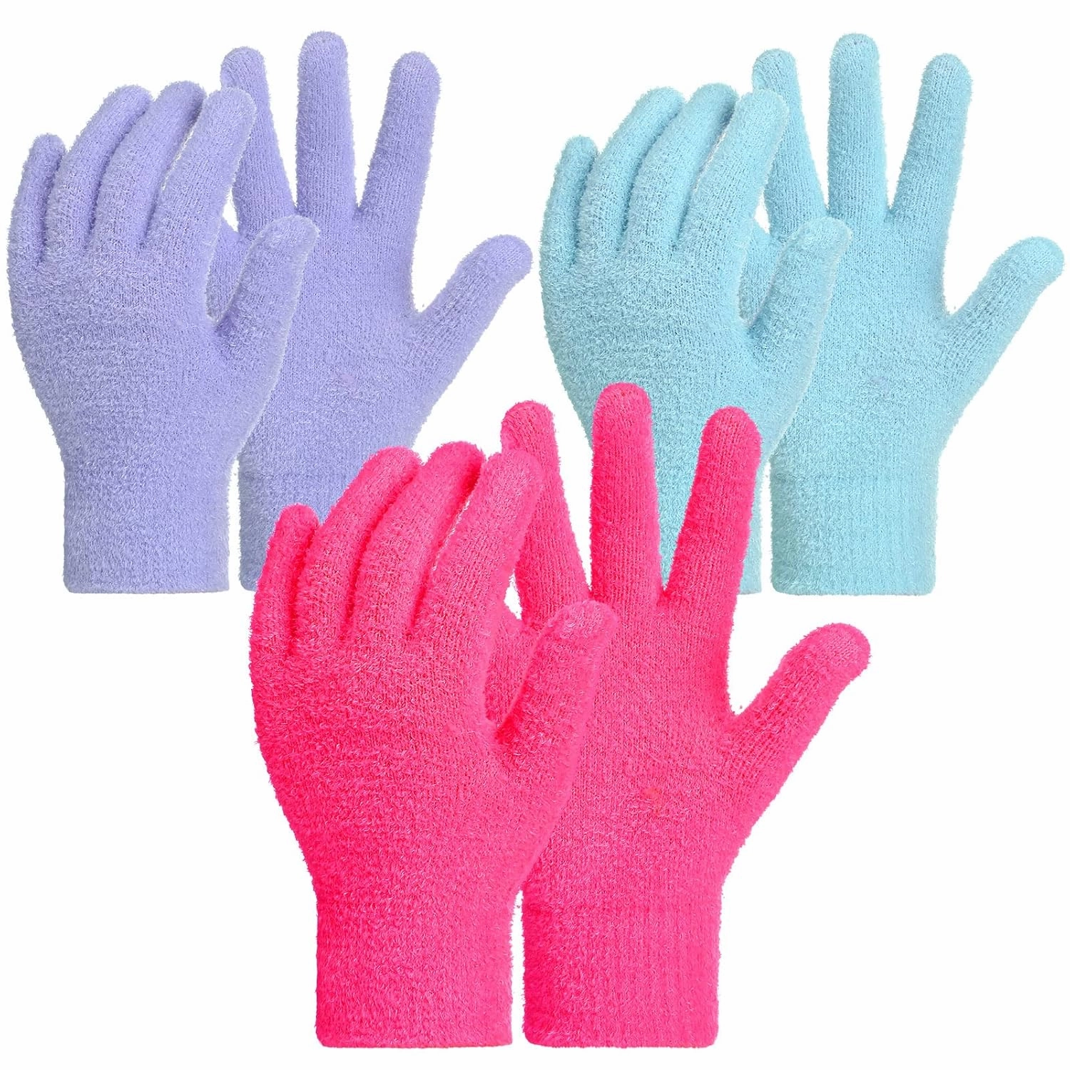 3 Pairs Moisturizing Aloe Gloves for Dry Hands Overnight Aloe Spa Infused Hydrating Cracked Hand Moisturizer Gloves for Women Men Chapped Skin(Stylish Color)