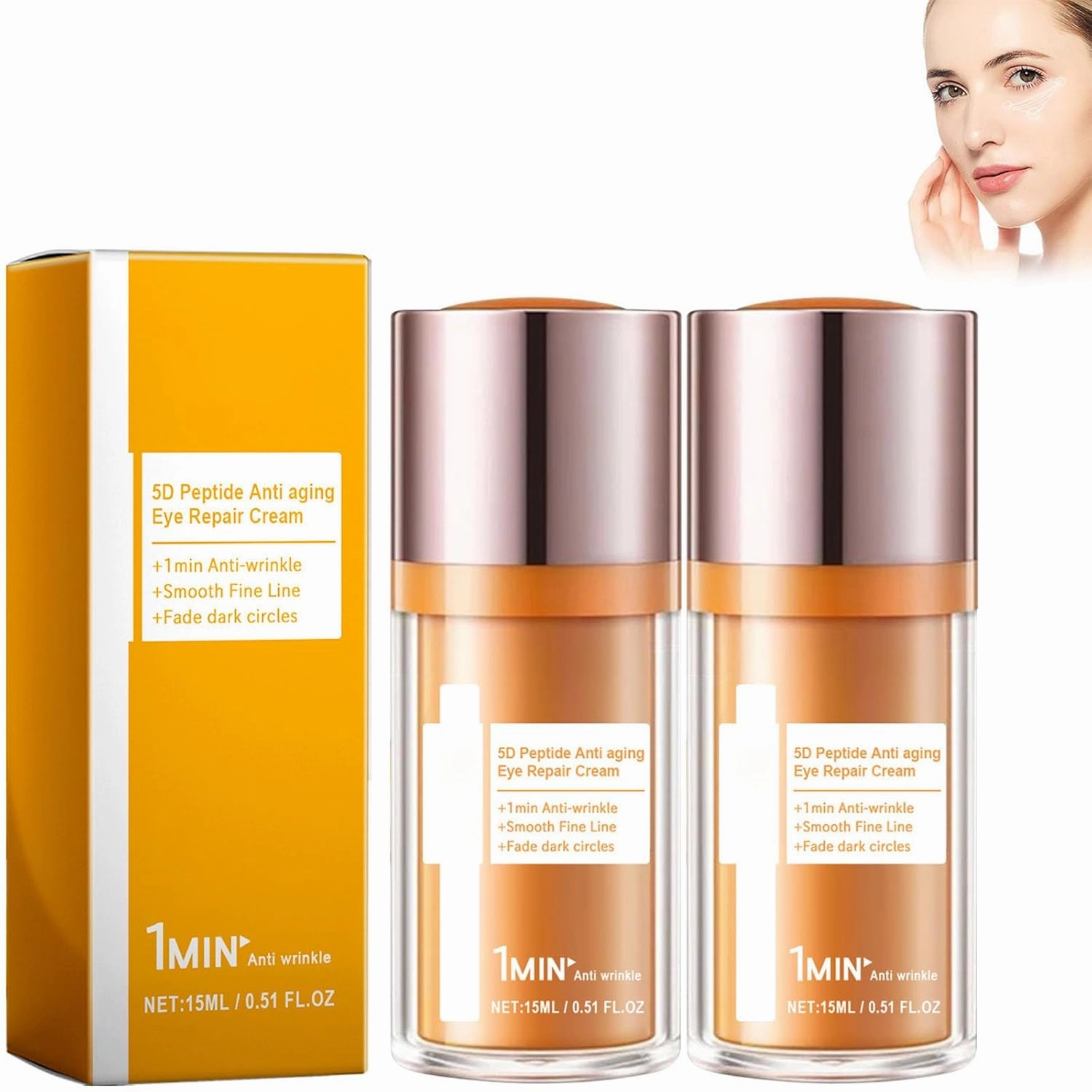 5D Peptide Anti-Wrinkle Eye Cream, 5D Peptide Anti Aging Eye Cream, Peptide Anti Wrinkle Eye Cream, 5D Peptide Moisturize Eye Cream, Peptide Eye Bags Hydration Eye Cream (2pcs)