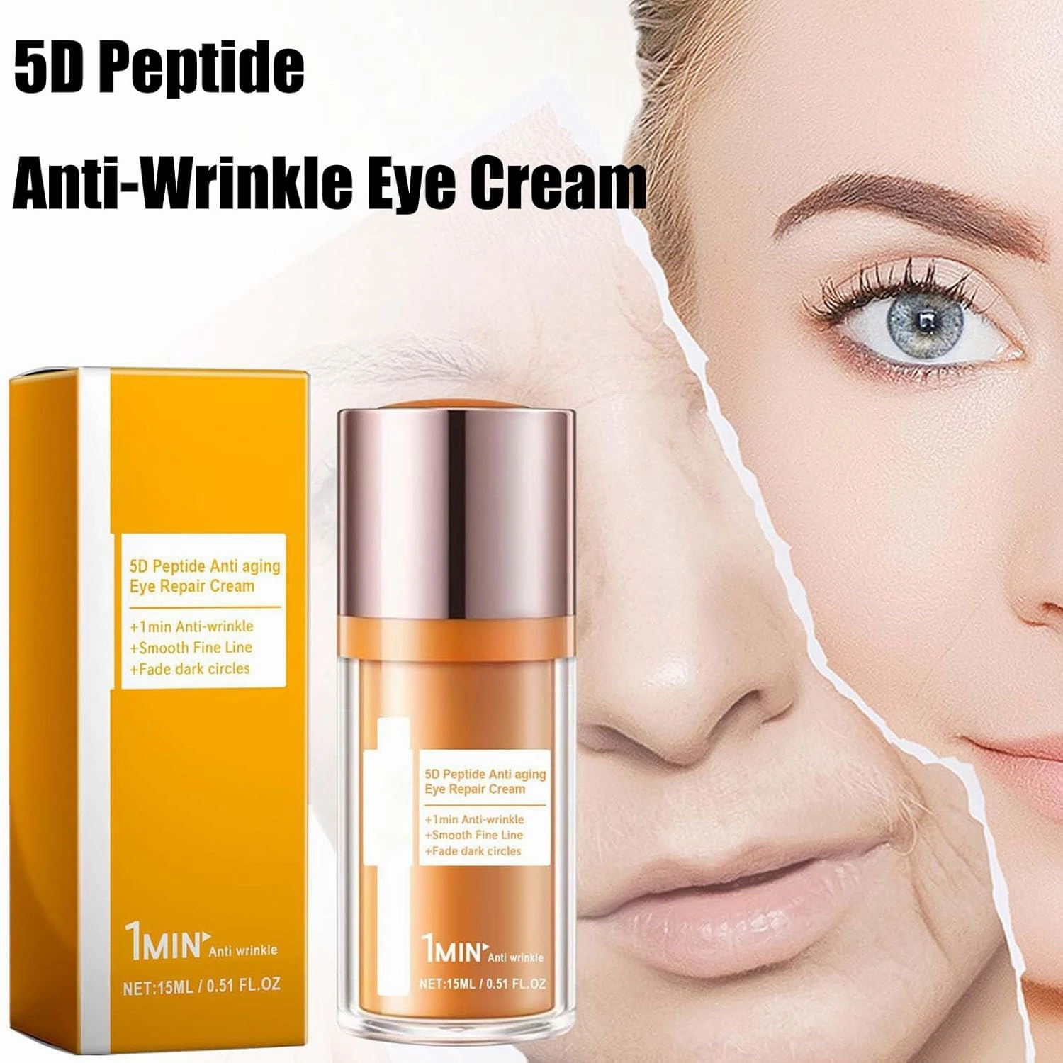 5D Peptide Anti-Wrinkle Eye Cream, 5D Peptide Anti Aging Eye Cream, Peptide Anti Wrinkle Eye Cream, 5D Peptide Moisturize Eye Cream, Peptide Eye Bags Hydration Eye Cream (2pcs)