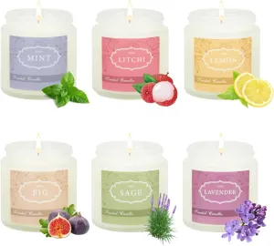 6 Pack Candles for Home Scented,Jar Candles,Lavender Candle,Aromatherapy Candle Gifts Set for Women,Long Lasting Scented Candles Gift for Birthday Mother's Thanksgiving Day Present