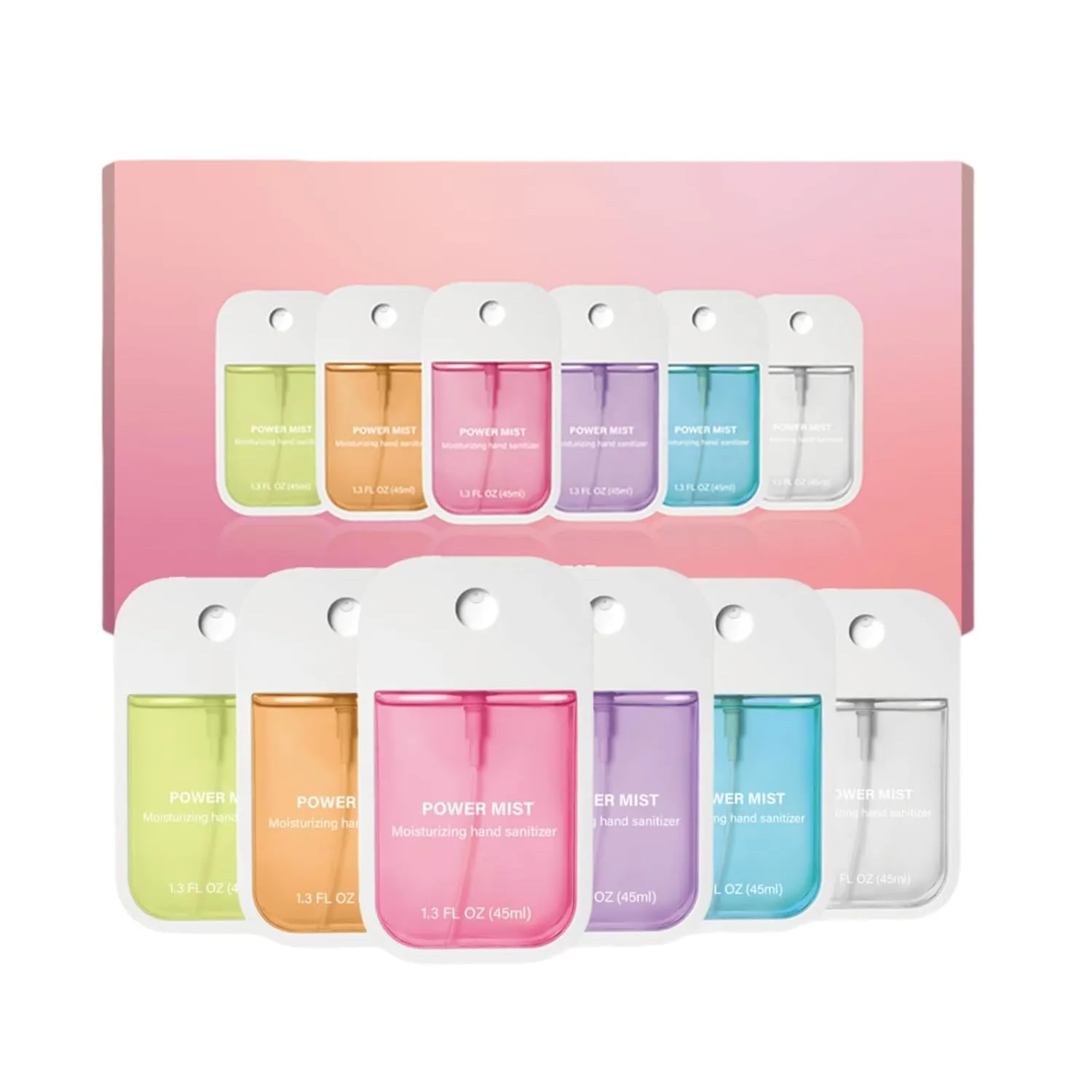 6 Pcs Power Mist Hydrating Hand Sanitizer Spray, 6 Scents, 7.8 FL. OZ. Portable Sanitizer Spray for Adults and Kids, Travel Size