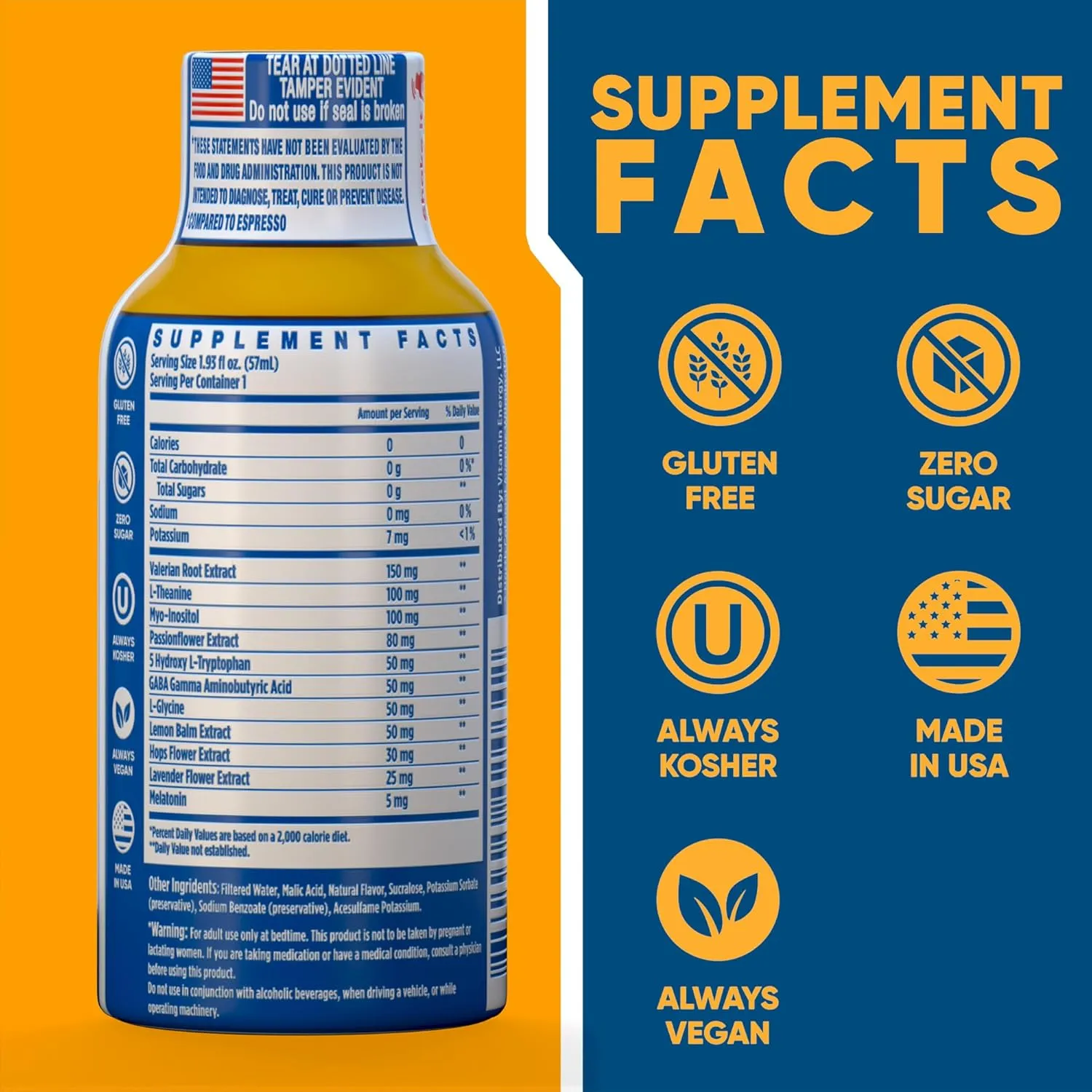 8-Hour Sleep Drink Shot – Mixed Berry – Sleep Aid for Adults with Melatonin, Valerian & L-Theanine – Supports Deep Sleep, Relaxation, Stress & Jet Lag Recovery – Zero Sugar – 1.93 fl oz, 48-Pack