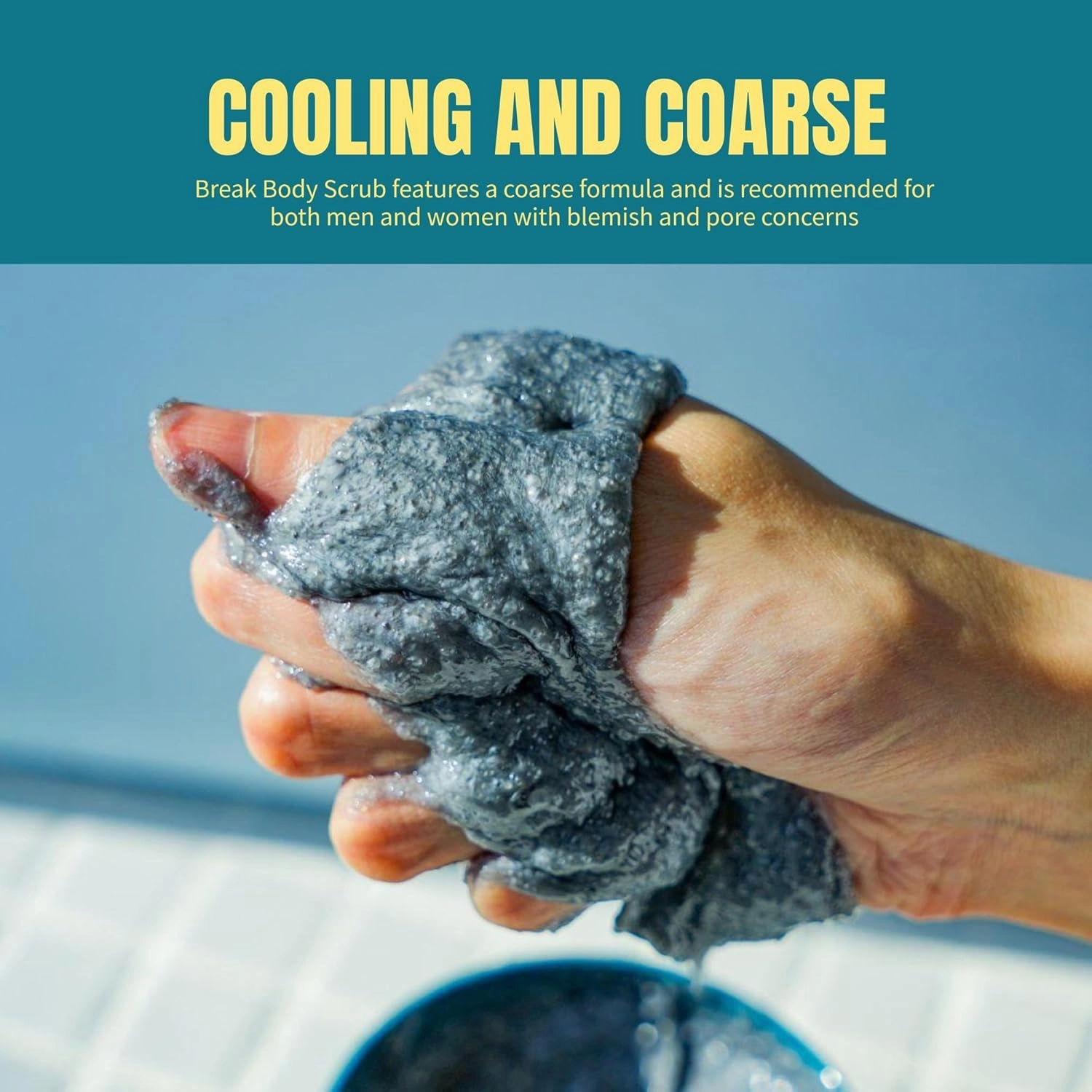 [Dear Doer] Break Body Scrub - Refreshingly Exfoliator for Clear Skin and Calming, Formulated with Charcoal and Andes Salt, Aromatic Citrus Scent, Vegan, 10.1 fl oz (300 ml)