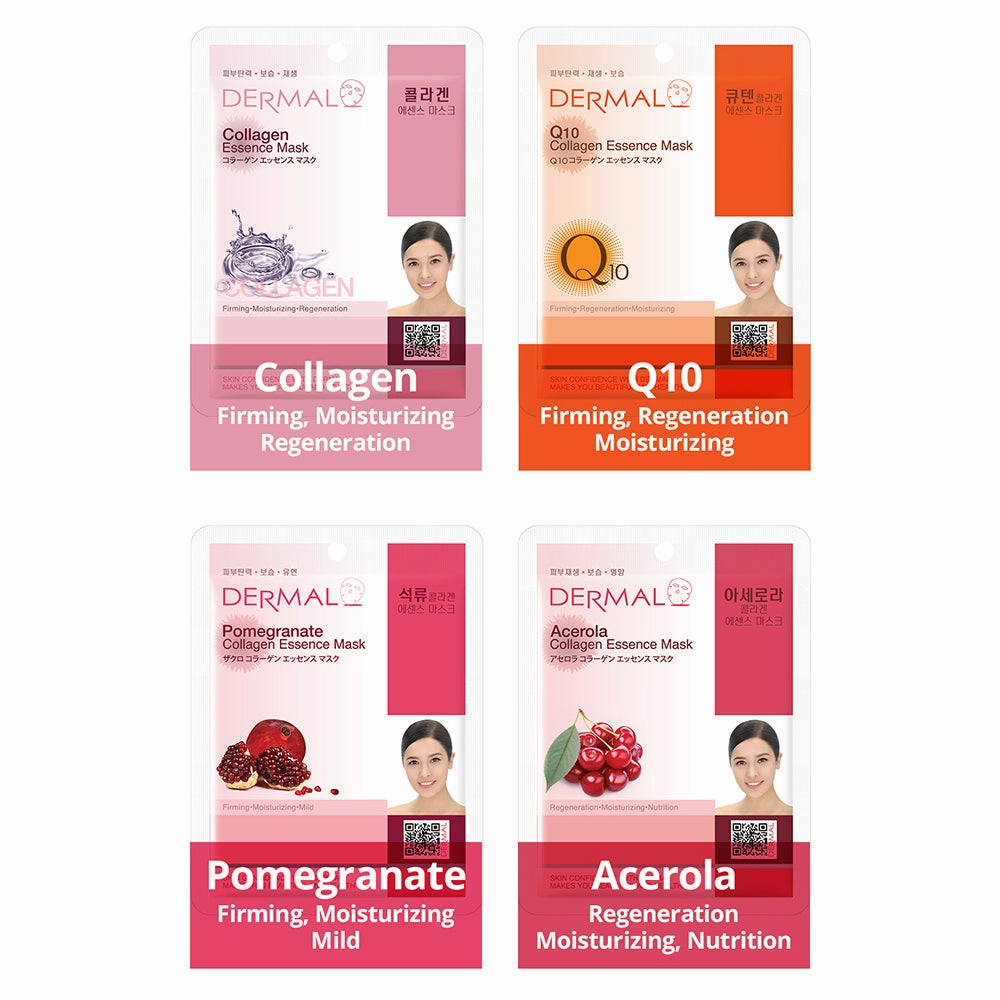<b>Dermal</b><br> Anti-Aging Collagen Essence Masks Assorted Sheet Mask<br>(10 Sheets)</br>