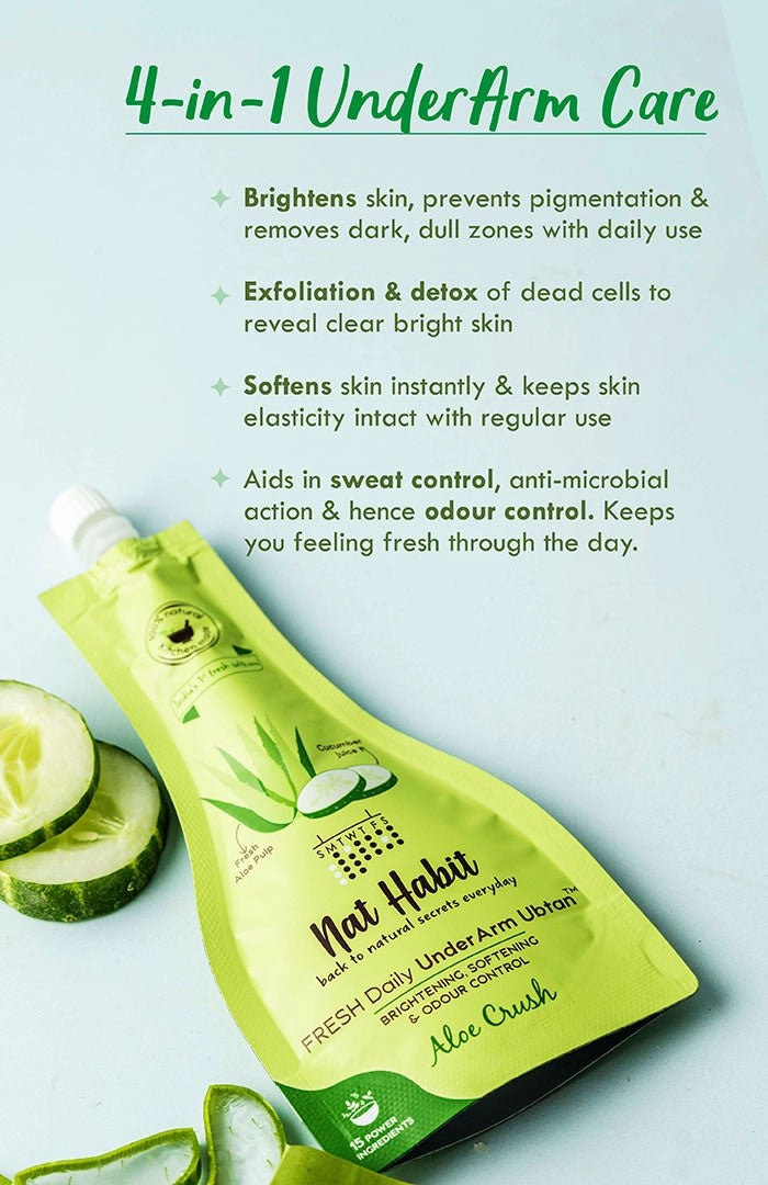 <strong>Aloe Crush UnderArm Ubtan</strong> <br><i>Brightening, Softening & Odour Control</i>
