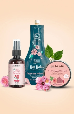 <strong>Hibiscus NutriMask, Fig Rose Skin Malai, & Pure Gulab Jal Combo</strong> <br><i>Combo Pack of 3</i>