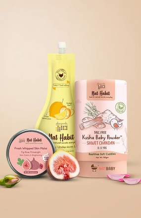 <strong>Lemon Drop UnderArm Ubtan, Shwet Chandan Powder & Fig Rose Skin Malai Combo</strong> <br><i>Combo Pack of 3</i>