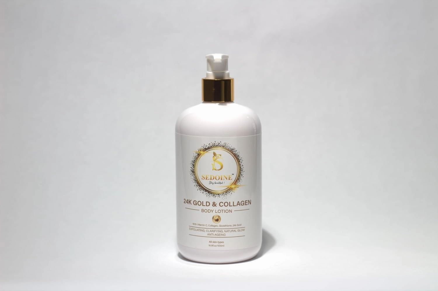 – Royal Glow 24K Gold & Collagen Body Lotion, Intense Hydration, Anti-Aging Formula, Natural Glow, Exfoliating & Clarifying – 500ML