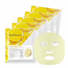 About Me [MediAnswer] Vita Collagen Mask - Premium Firming & Revitalizing Sheet Mask with French Collagen & Vitamin Complex, Hydrating & Nourishing (Pack of 5)