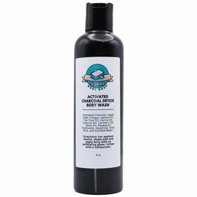 Activated Charcoal Detox Body Wash, Unscented, 8 oz, Apple Cider Vinegar, Lemon Oil, Tea Tree Oil, Carrot Oil, Coconut Oil, Turmeric Oil, Olive Oil, Detox Soap, Cleanse, Nourish, Charcoal Soap (8 oz)