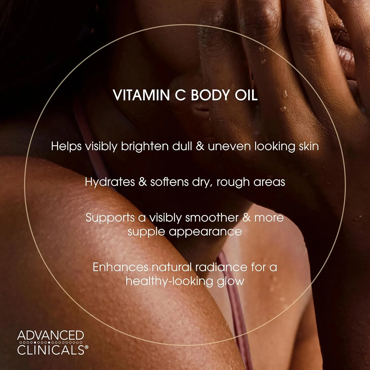 Advanced Clinicals Collagen Body Oil   Vitamin C Brightening Body Oil Moisturizer 2pc Skincare Set - Nourishing, Brightening, & Firming Massage Oil To Improve Look Of Crepe Skin   Dark Spots, 2PC Set