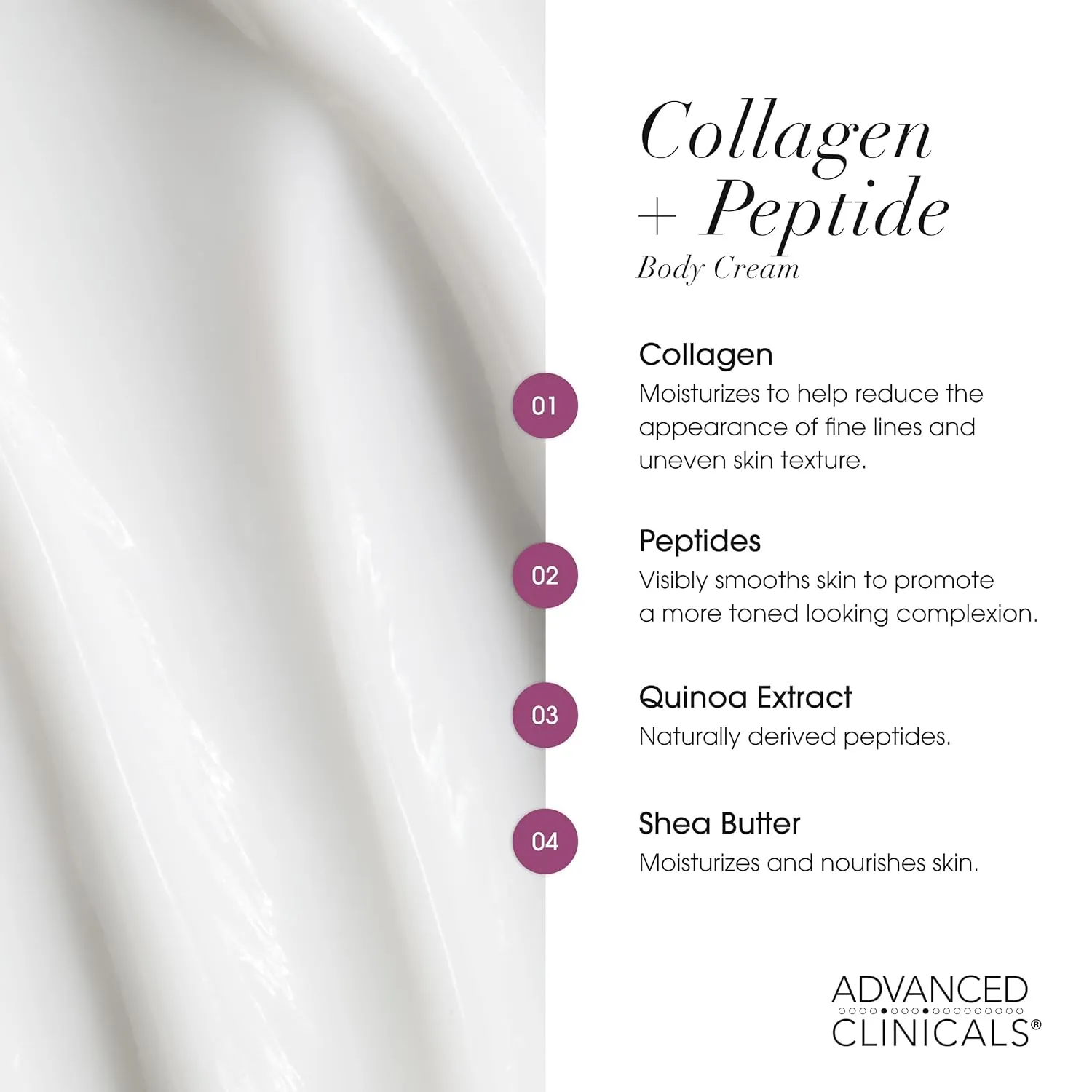 Advanced Clinicals Collagen Peptides Firming Body Lotion Face Cream   Collagen Body Oil Moisturizer 2PC Skin Care Set For Women & Men | Skin Tightening Dry Skin Moisturizing Cream & Massage Oil, 2PC