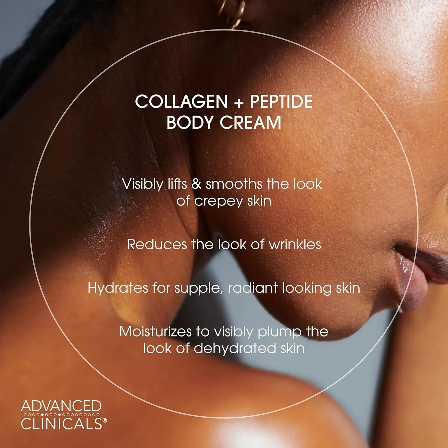 Advanced Clinicals Collagen Peptides Firming Body Lotion Face Cream   Collagen Body Oil Moisturizer 2PC Skin Care Set For Women & Men | Skin Tightening Dry Skin Moisturizing Cream & Massage Oil, 2PC