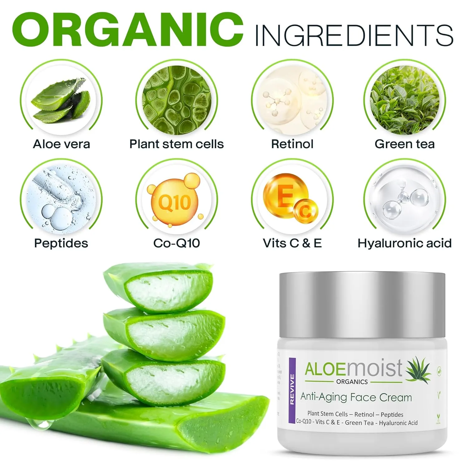Advanced Retinol Cream for Face | Revive Anti Aging Face Cream for Women & Men - Topical Retinoid Wrinkle Repair Day or Night Moisturizer – Organic Retinol Facial Moisturizer for Aging Skin Care