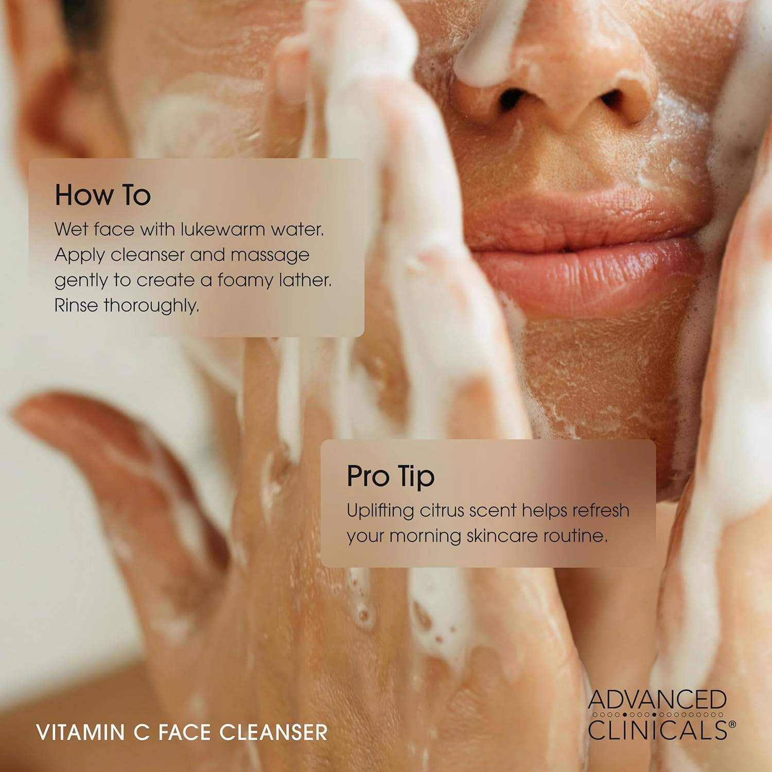 Advanced Clinicals Gentle Vitamin C Face Wash For Women & Men | Citrus Scented Gel Facial Cleanser Soap | Aloe Vera   Ferulic Acid Hydrating Foaming Wash For Cleansing Dirt & Oil, 11.75 Fl Oz, 2PC