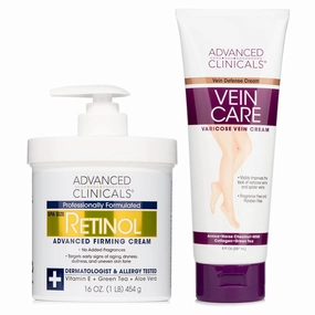 Advanced Clinicals Retinol Firming Cream   Vein Care Varicose Leg Cream Set