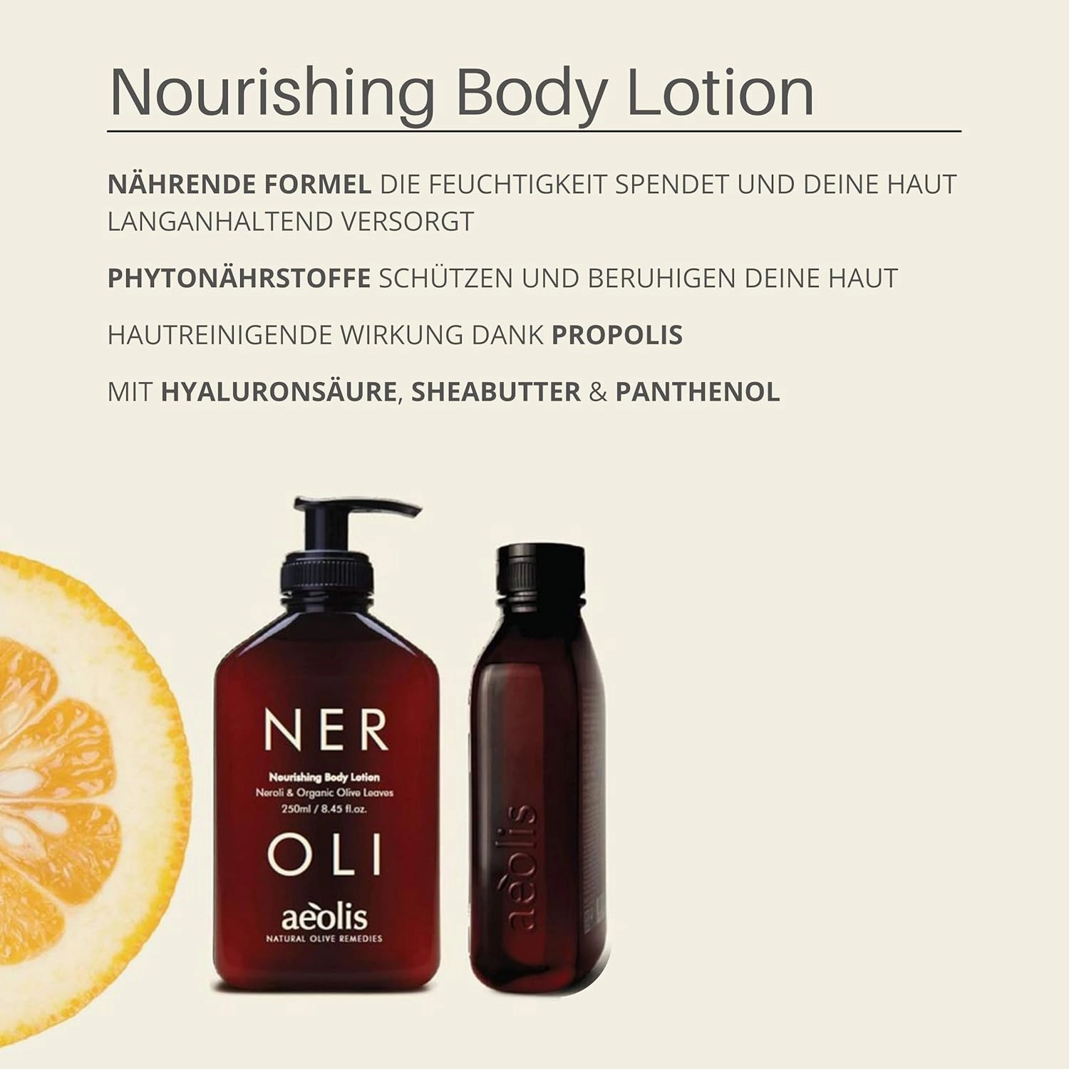 Aeolis Body Lotion - Hydrates and Nourishes the Hands, Face and Body - Absorbs Quickly - Uses Neroli Oil   Olive Oil - Nourishing - 6.76 Fl Oz