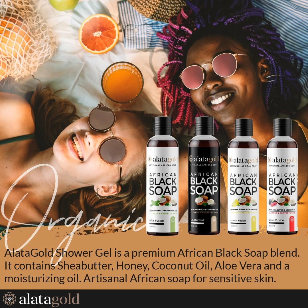 African Black Soap Liquid Body Wash (Pack of 2) – Moisturizing Black African Soap with Shea Butter, Aloe, Honey & Coconut Oil – Deep Cleansing & Hydrating – 16.9 oz (Unscented)