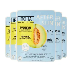 AFTERSUN Face Mask to Repair, Soothe & Hydrate The Skin After Sun Exposure | 5 Pack | With Melon, Chamomile & 9% Aloe Vera | Reduces Redness, Refreshes & Instantly Relieves