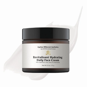 Ageless Millennial Aesthetics - Revitalisant Hydrating Daily Face Cream - Light Daily Moisturizer With Hyaluronic Acid - 2.0oz