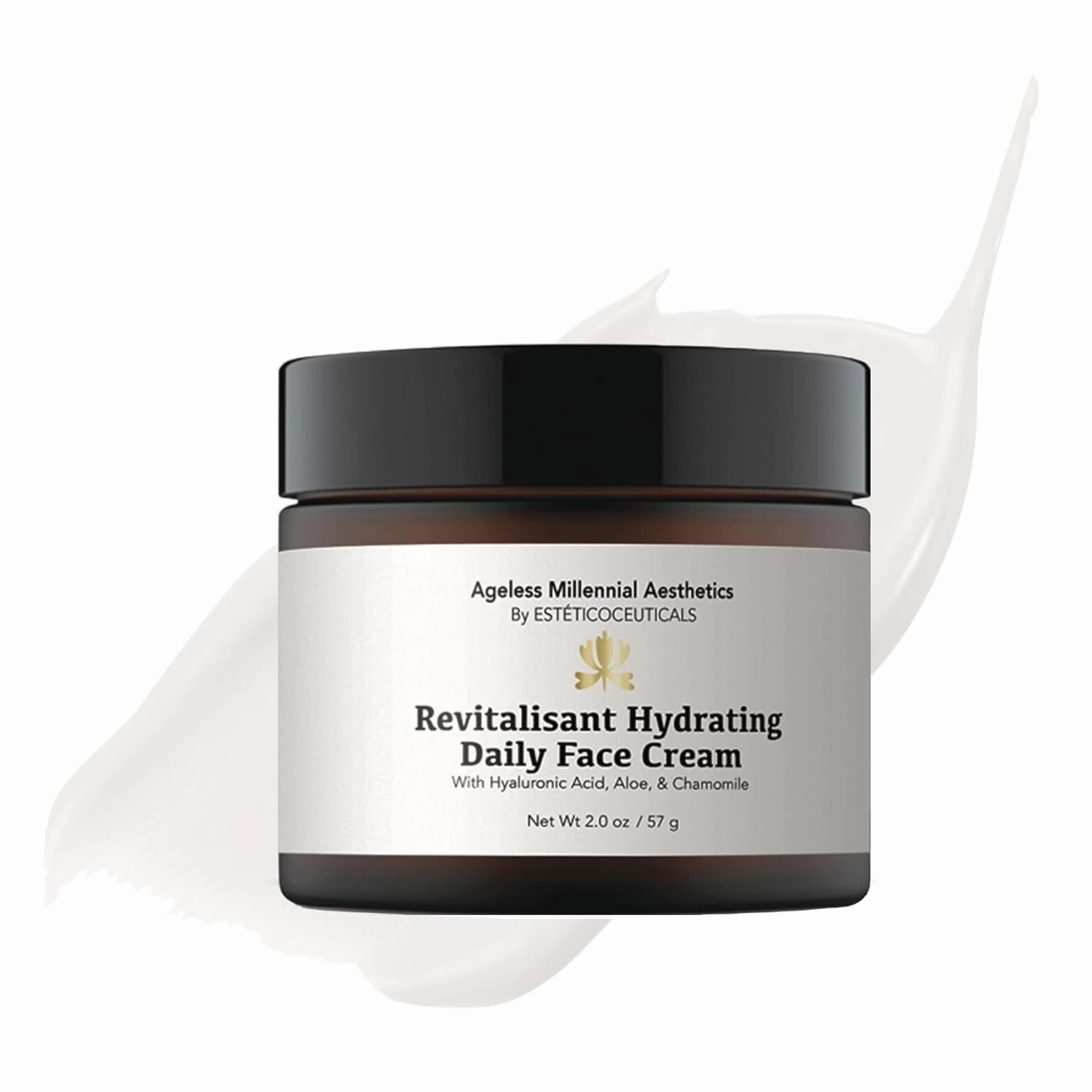 Ageless Millennial Aesthetics - Revitalisant Hydrating Daily Face Cream - Light Daily Moisturizer With Hyaluronic Acid - 2.0oz