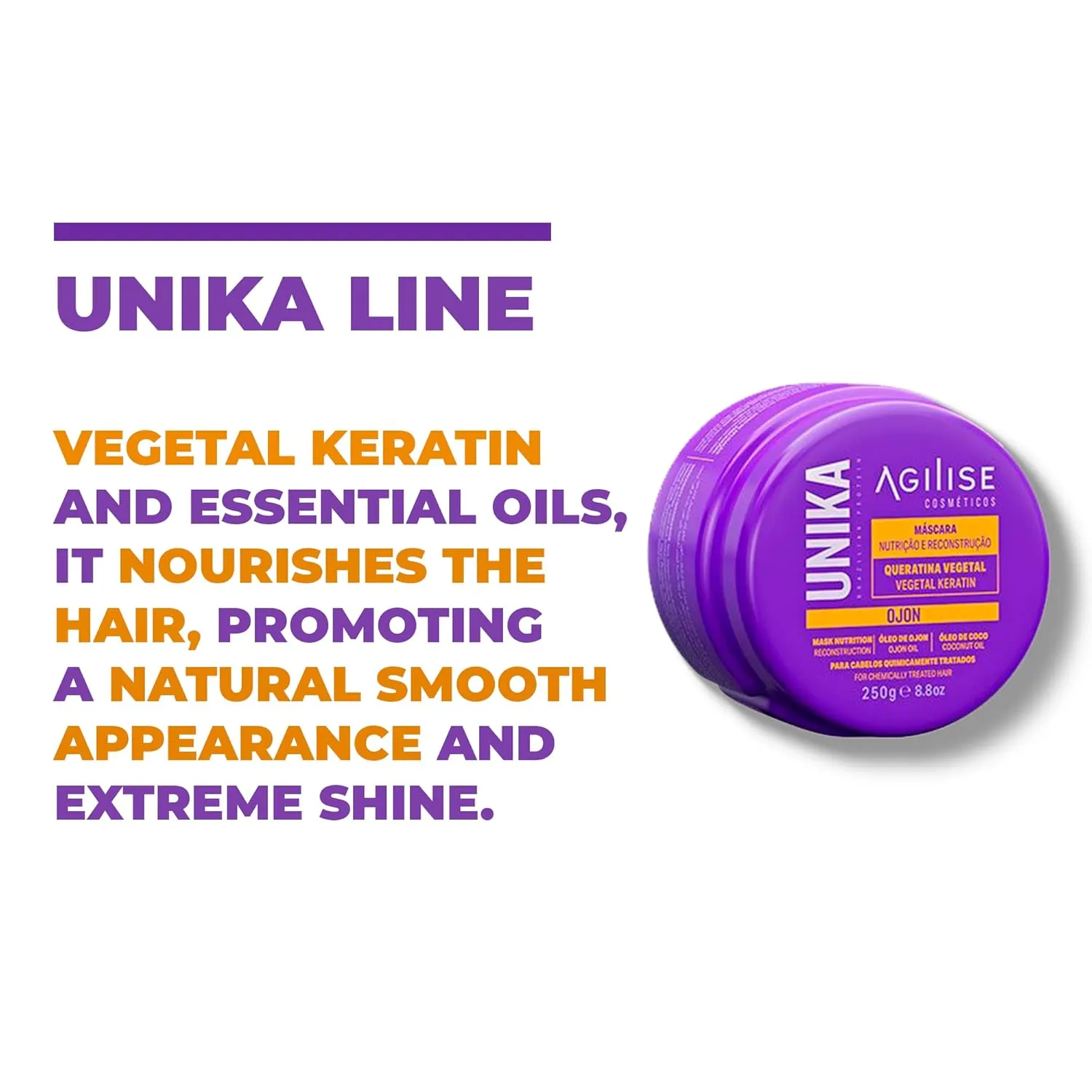agilise UNIKA Hair Mask for Frizzy Hair, Keratin Treatment for Damaged Hair, Deep Conditioning Mask with Ojon & Coconut Oil, Hair Products for Women, Sulfate Free Hair Mask - 8.8oz / 250g