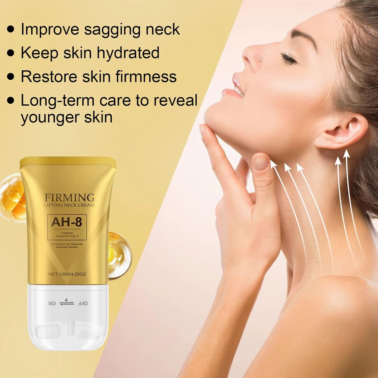 AH-8 Firming Neck Cream for Crepey Skin Body Care Comfort,Neck Firming Cream,Moisturizing Neck Tightening Lotions Cosmetic Skin Care Skin Repair (2pcs, 4.23 Fl Oz (Pack of 1))