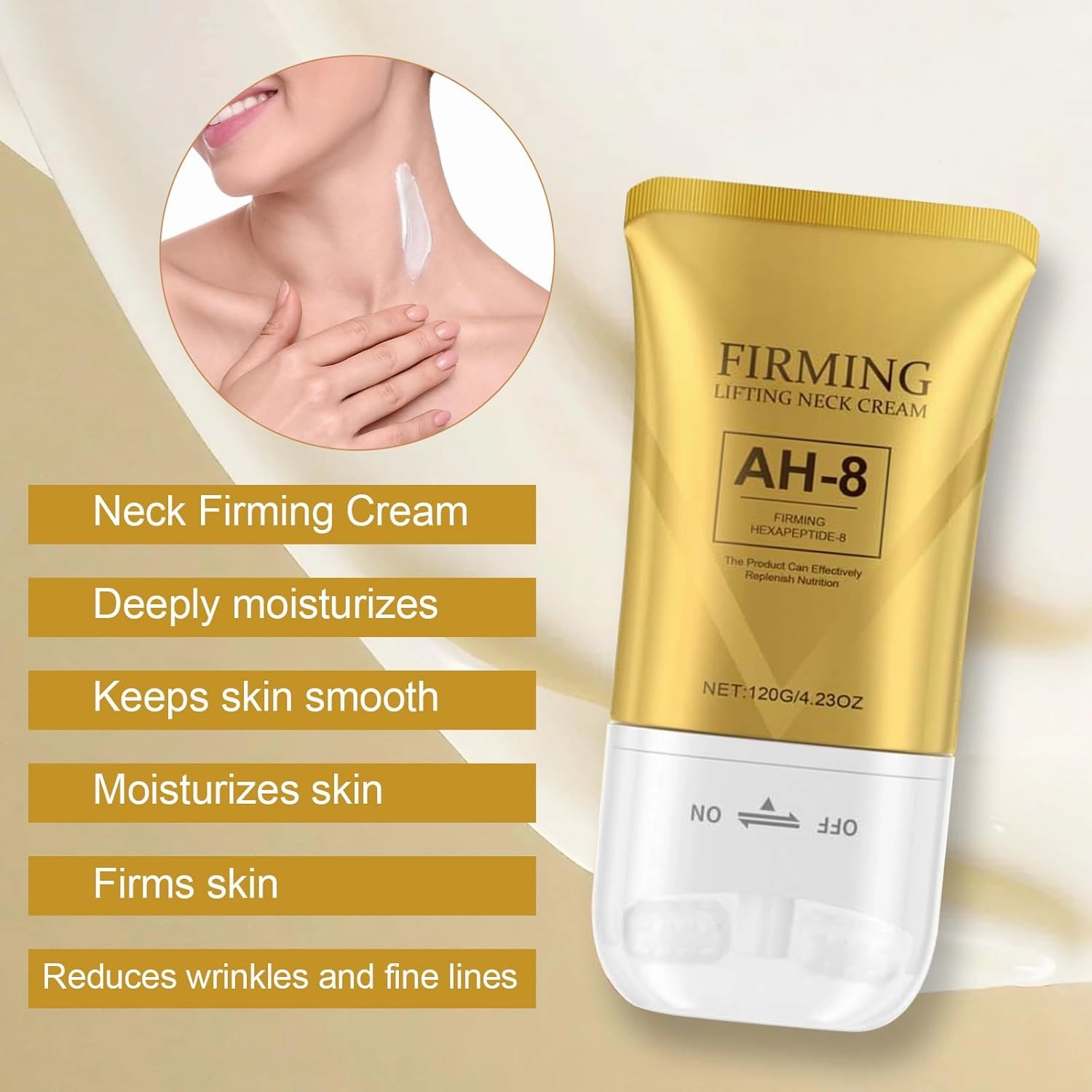 AH-8 Firming Neck Cream for Crepey Skin Body Care Comfort,Neck Firming Cream,Moisturizing Neck Tightening Lotions Cosmetic Skin Care Skin Repair (2pcs, 4.23 Fl Oz (Pack of 1))