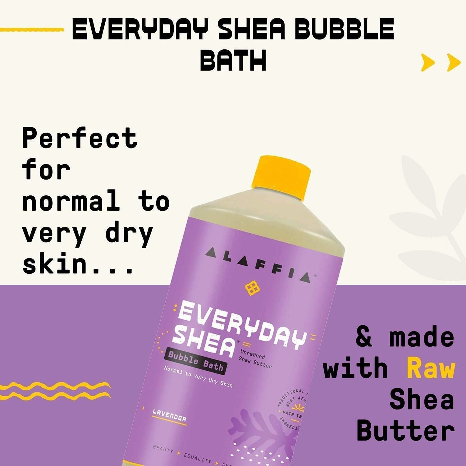 Alaffia Bubble Bath for Women, Lavender – Everyday Shea Butter Formula with Wild Yam, 32 Fl Oz