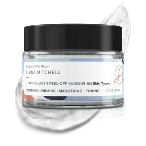 Alana Mitchell Anti Aging Collagen Facial Mask, Peel Off Face Mask to Reduce Wrinkles & Fine Lines, Hydrating Face Masks, Tightening & Firming Skin Care, Collagen Face Mask for All Skin Types, 1.7oz