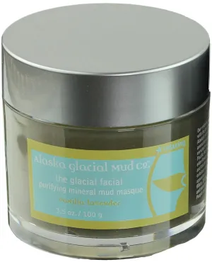 Alaska Glacial Facial Purifying Mineral Mud Anti-Aging Mask with Pure Organic Nutrient Rich Glacial Clay For All Skin Types - Vanilla-Lavender - 3.5oz