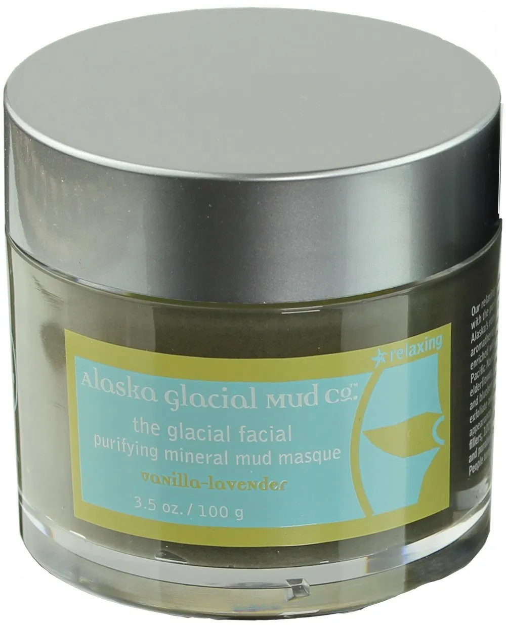 Alaska Glacial Facial Purifying Mineral Mud Anti-Aging Mask with Pure Organic Nutrient Rich Glacial Clay For All Skin Types - Vanilla-Lavender - 3.5oz