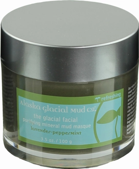 Alaska Glacial Facial Purifying Anti-Aging Mud Mask with Pure Mineral Rich Glacial Clay for All Skin Types - Lavender-Peppermint - 3.5oz