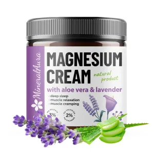 All Natural Magnesium Lotion for Topical Relief, Deep Sleep, & Leg Cramps | Lavender & Chamomile | Safe for Kids | 4oz Cream Made in USA