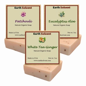 All Natural Organic Cold Process Bar Soap Made from All Natural Ingredients No Harsh Chemicals Formulated for Sensitive Skin 5oz (Patchouli, Eucalyptus Aloe, White Tea Ginger) Pack of 3