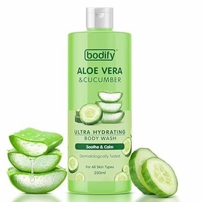 Aloe Vera & Cucumber Ultra Hydrating Body Wash, Soothing Formula, 250ml