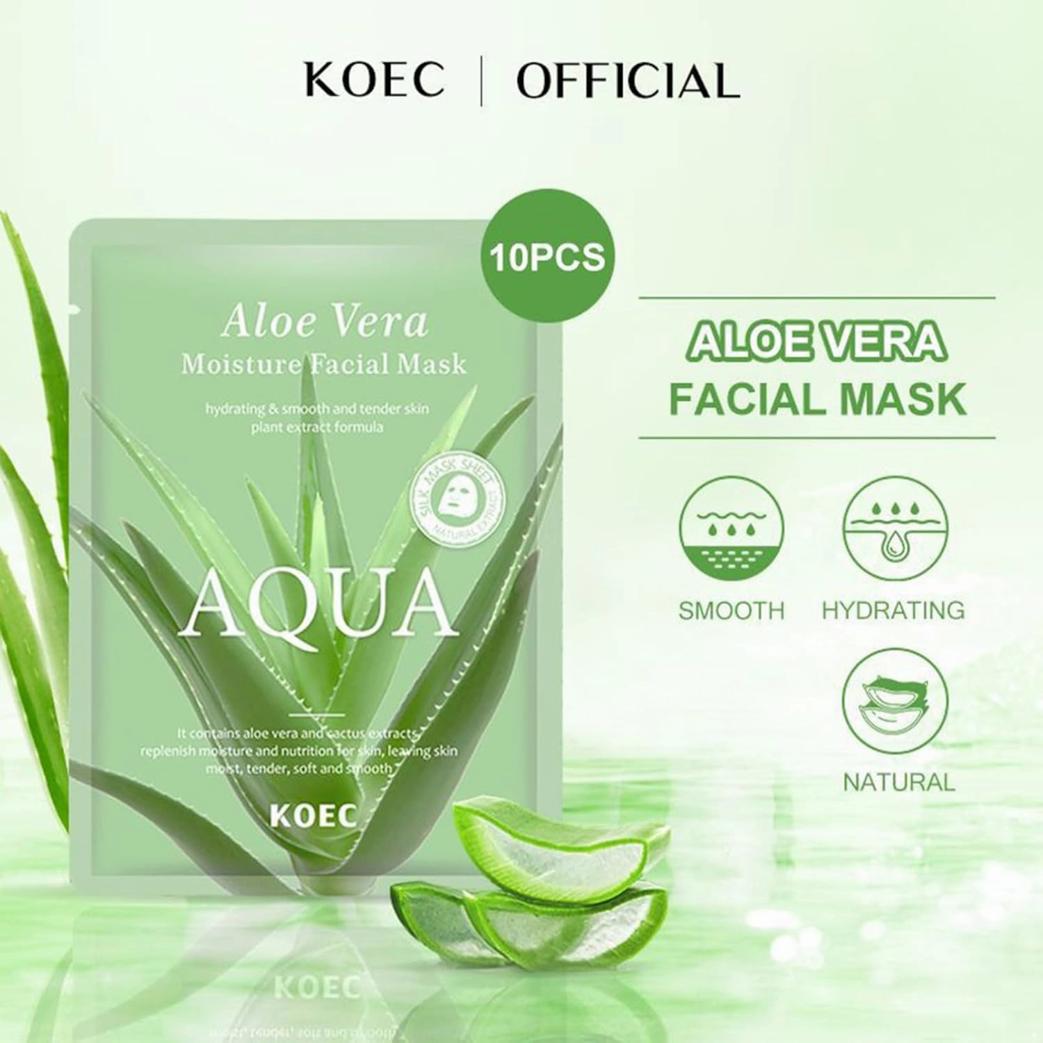 Aloe Vera Gel Sleeping Mask Soothing Overnight Hydration to Improve Skin Texture Minimize Pores Enhance Elasticity Non Sticky Cooling Treatment Green One Size