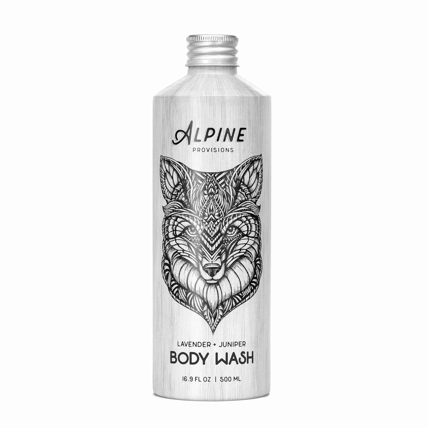 Alpine Provisions Natural Lavender   Juniper Body Wash, 16.9 fl oz in plastic-free aluminum bottle