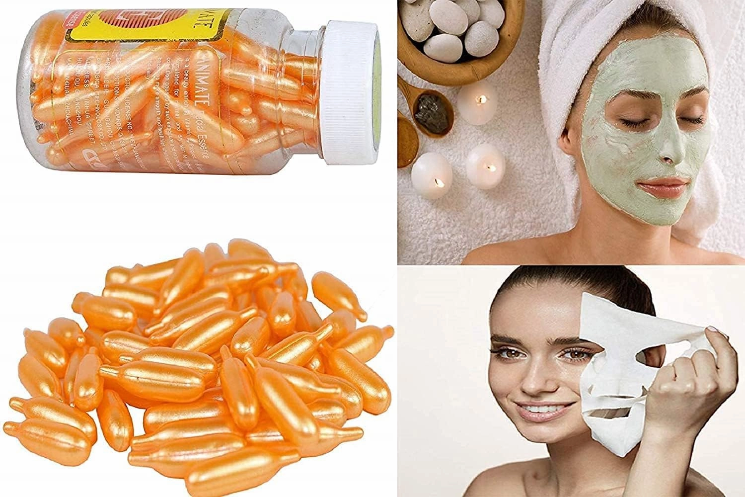 Anti-aging Aloe Vera and Vitamin E Anti Wrinkle Serum, Spot Acne,Moisturizing Cream Essence Facial Face Care Oil, 60 Soft Gel Capsules (Pack Of 1)