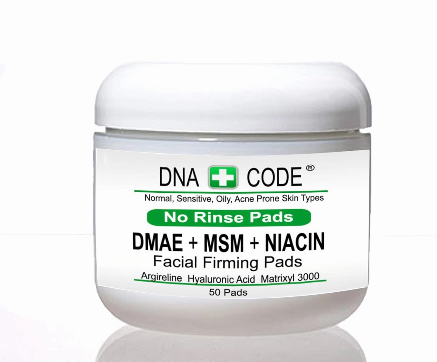 Anti-Aging-No Rinse-MAGIC DMAE MSM NIACIN Firming Pads, 100% Pure Hyaluronic Acid, Argireline, Matrixyl 3000