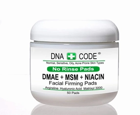 Anti-Aging-No Rinse-MAGIC DMAE MSM NIACIN Firming Pads, 100% Pure Hyaluronic Acid, Argireline, Matrixyl 3000